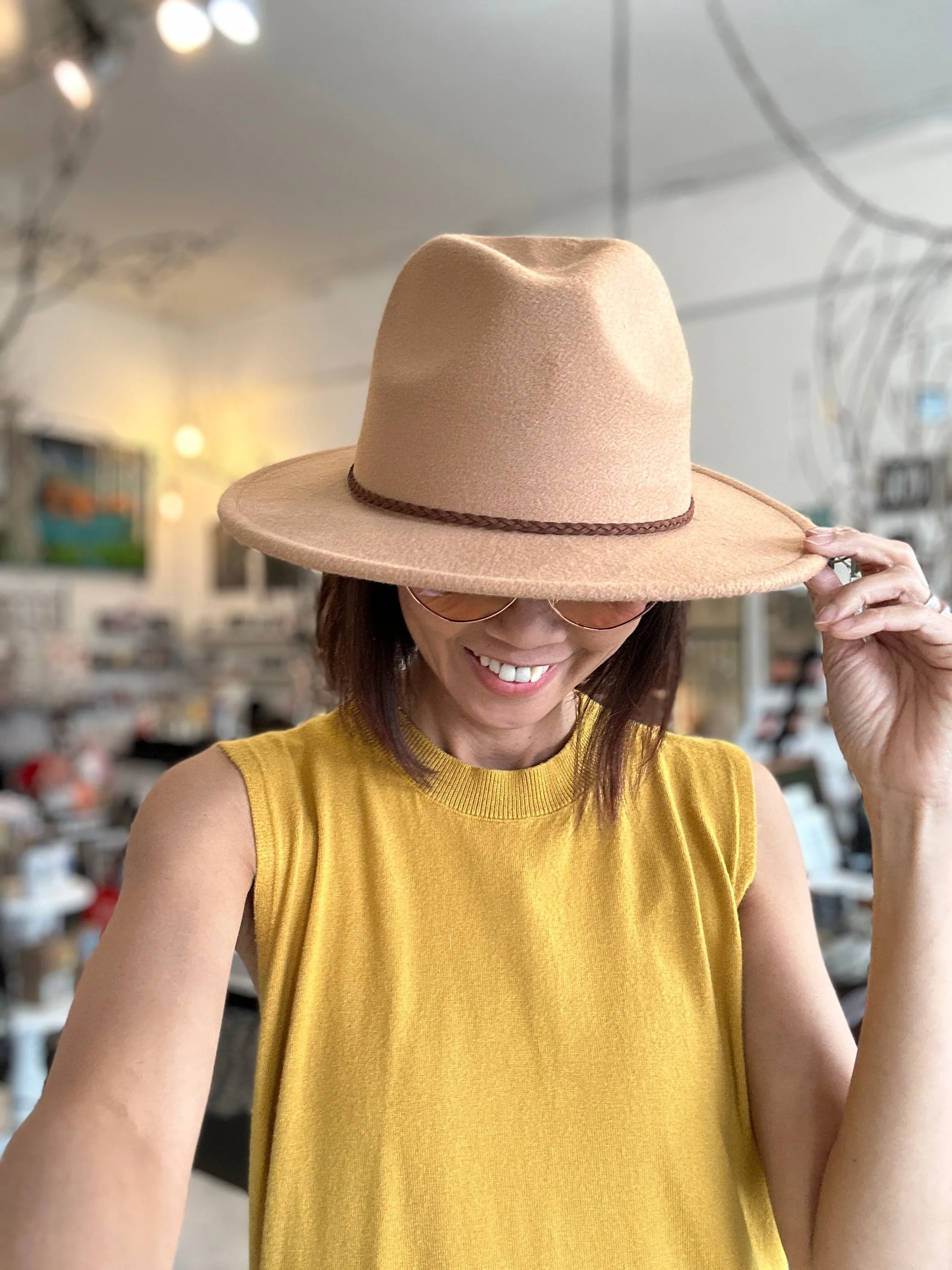 Felt Fedora Hat with Medium Brim