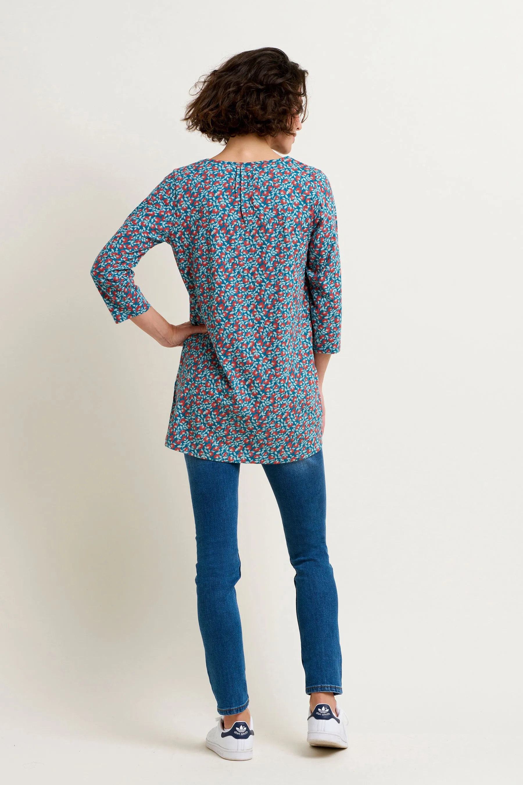 Floral Print Tunic - Exquisite Pressed Flowers Design