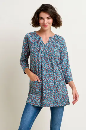 Floral Print Tunic - Exquisite Pressed Flowers Design