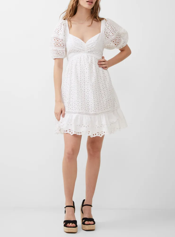 French Connection Alissa Cotton Broderie Dress