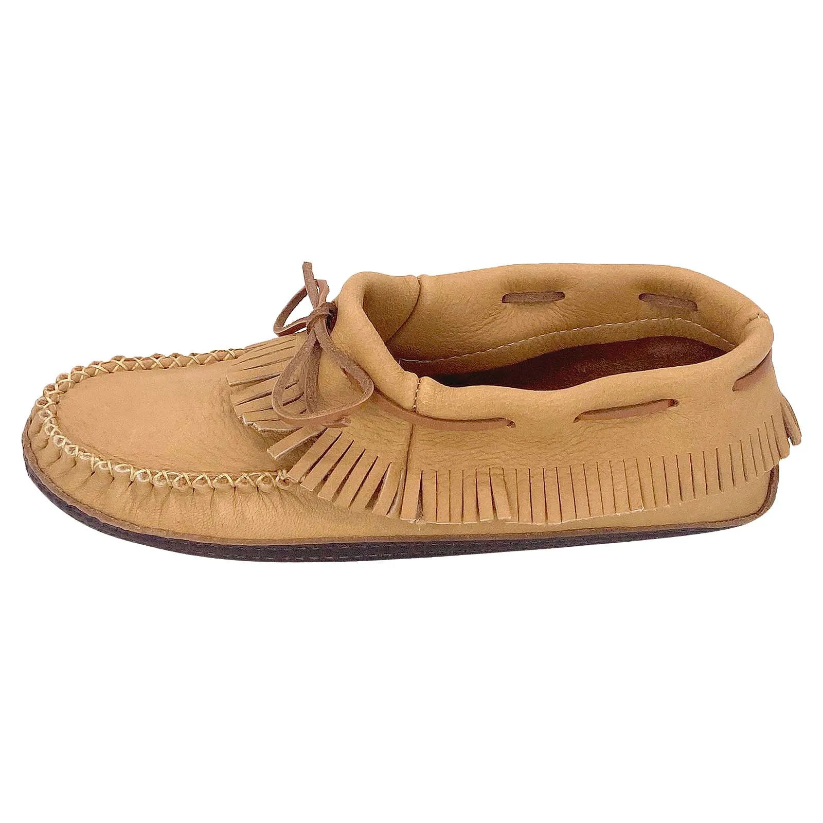 Fringed Moose Hide Grounding Moccasins for Men