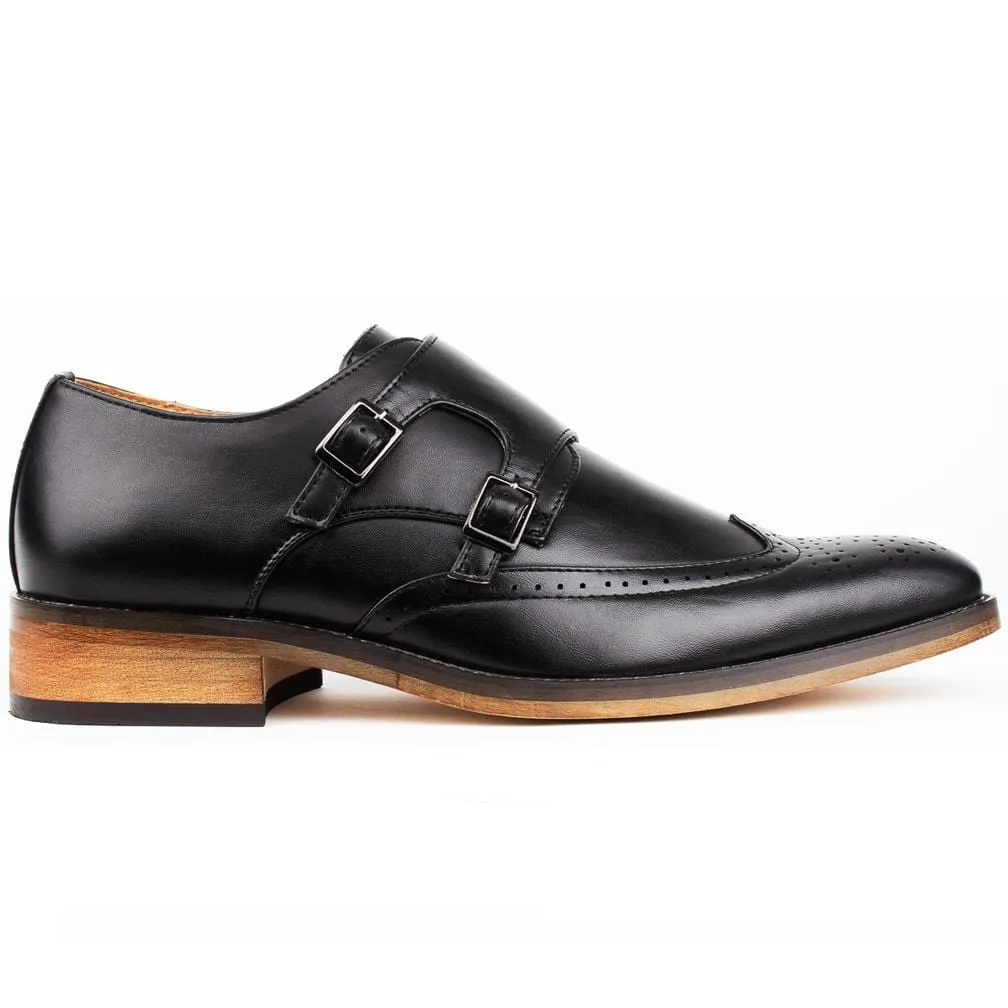 Gino Vitale Brogue Monk Strap Dress Shoes.