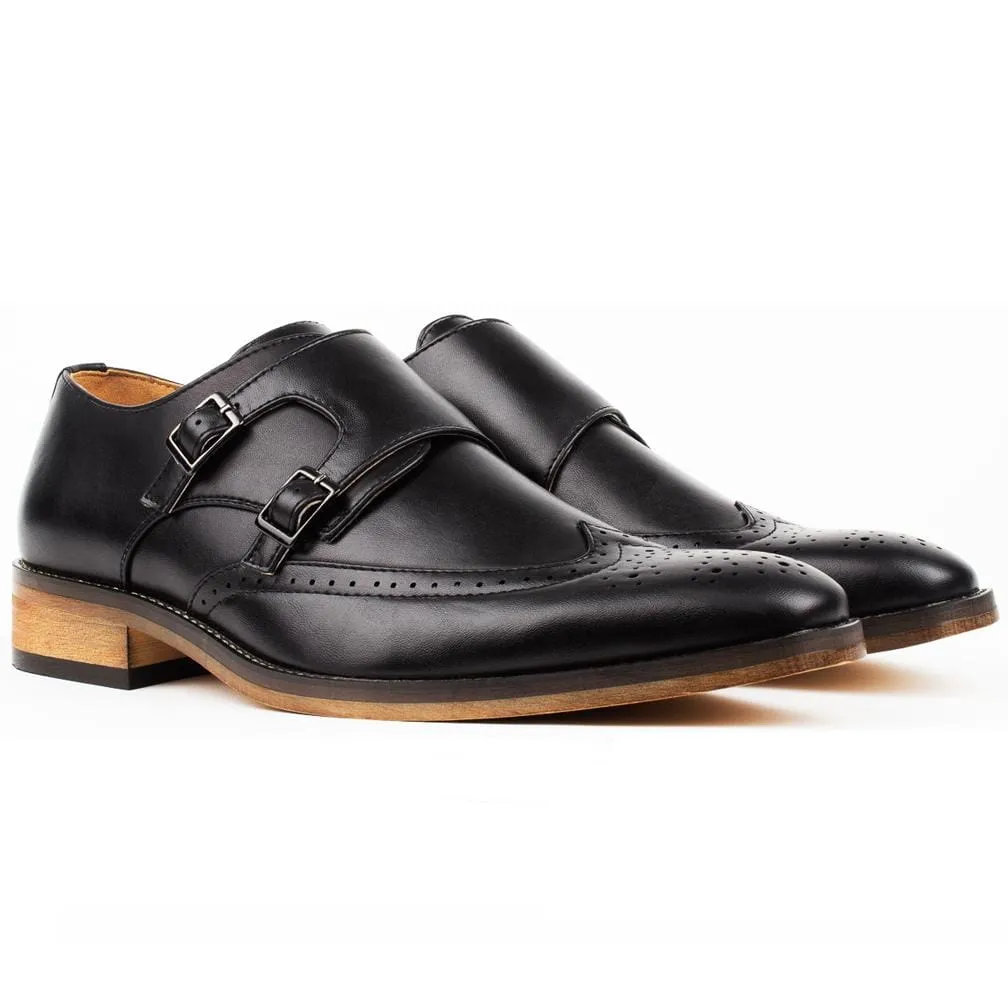 Gino Vitale Brogue Monk Strap Dress Shoes.