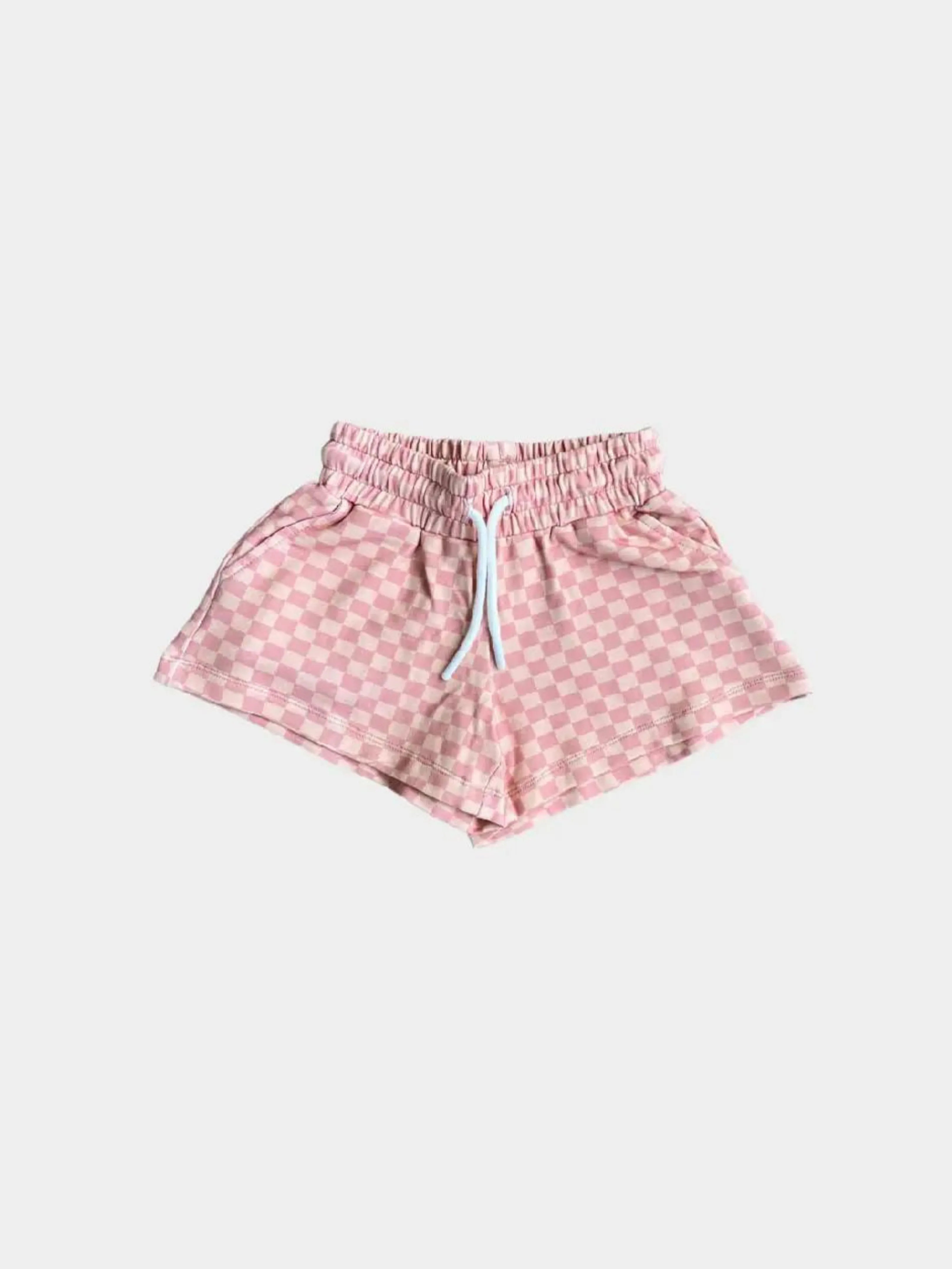 Girls' Pink Lemonade Check Sweatshort