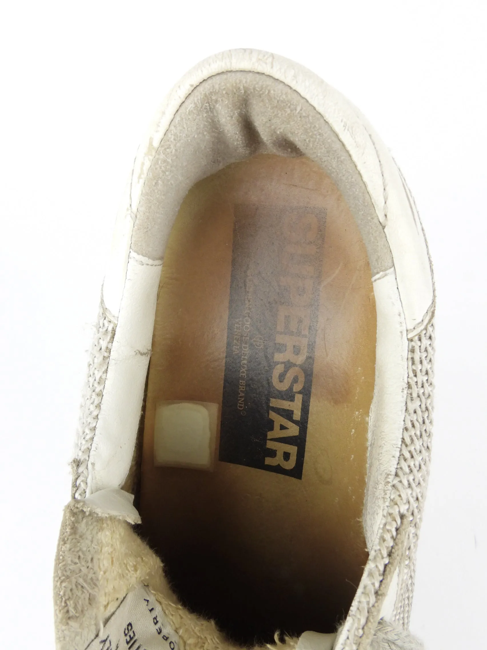 Golden Goose White Leather and Mesh Superstar Low Top Sneakers - Size 38 EU | 8 US