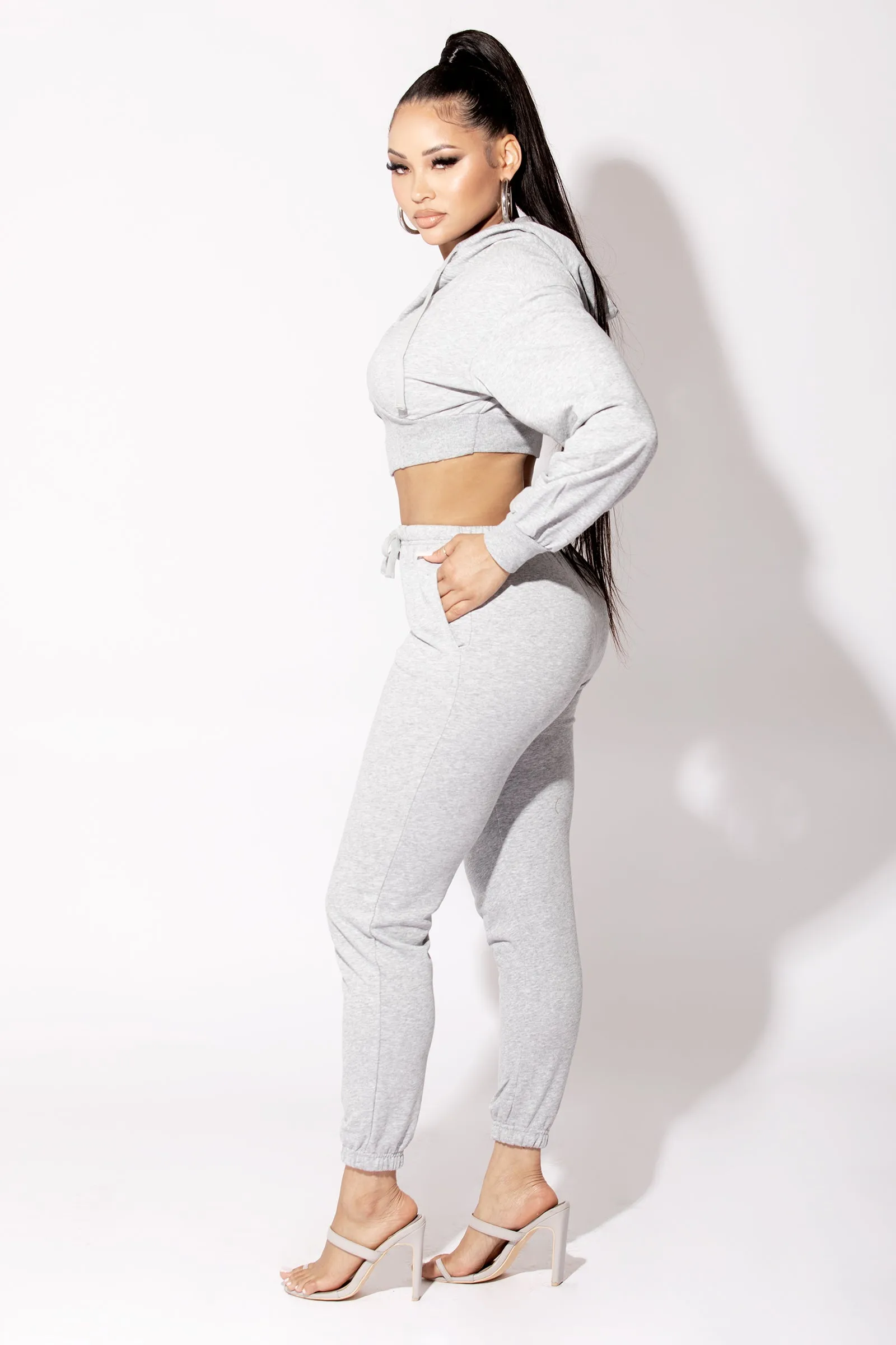 gray drawstring sweatpants