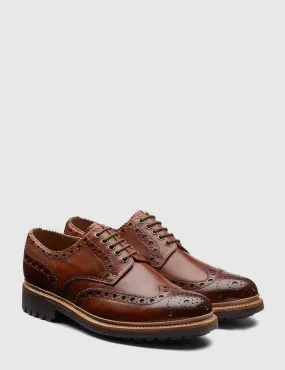 Grenson Archie Brogue Shoes - Tan