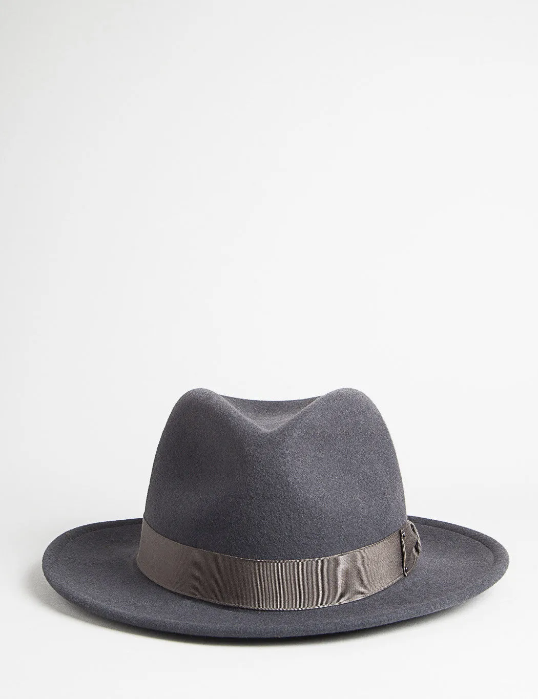 Grey Fedora Hat - Bailey Curtis Widebrim