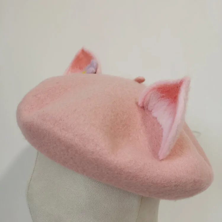 Handcrafted Adorable Fox Ear Wool Beret HAT - BY9002