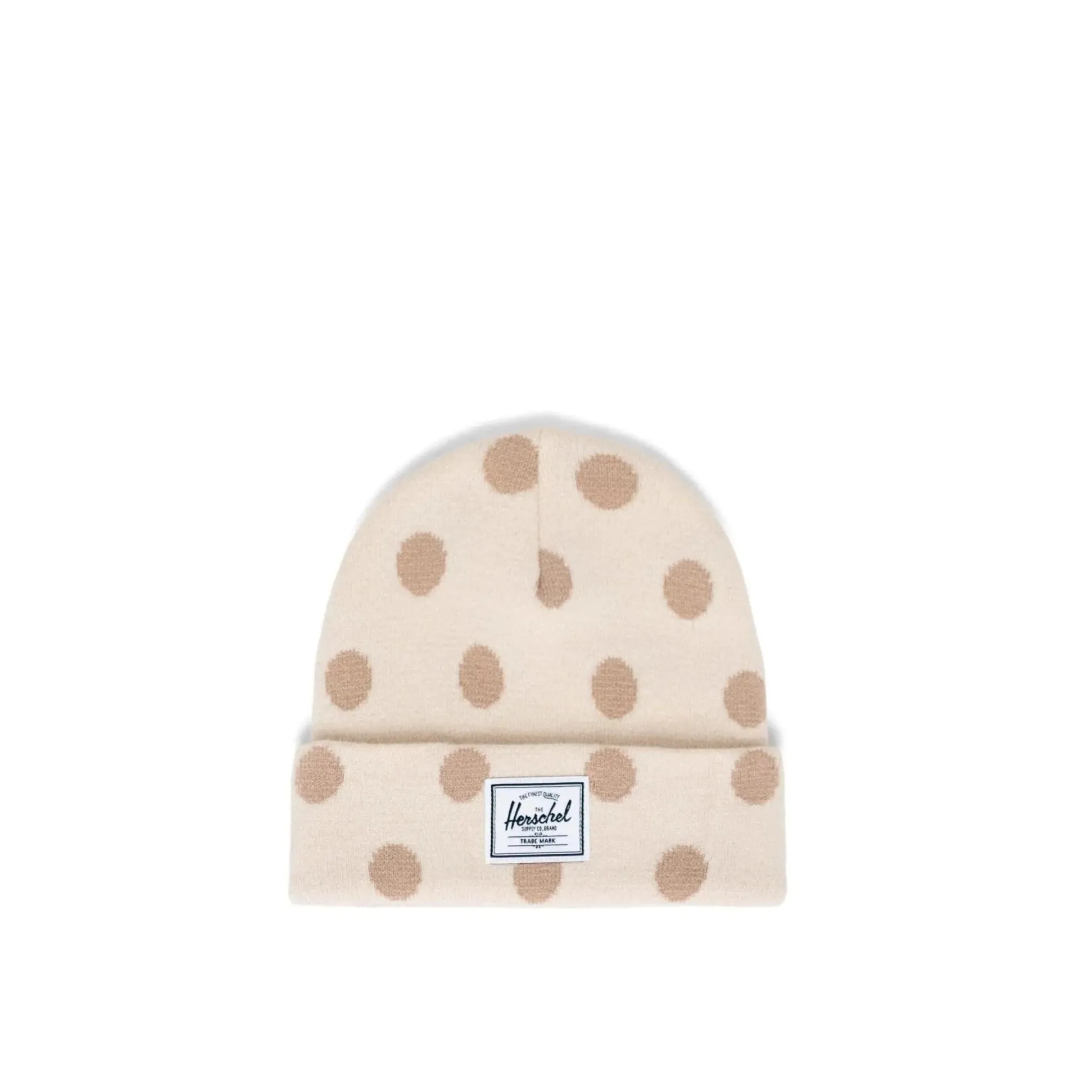 Herschel kids beanie, grey/tan dot pattern