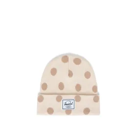 Herschel kids beanie, grey/tan dot pattern