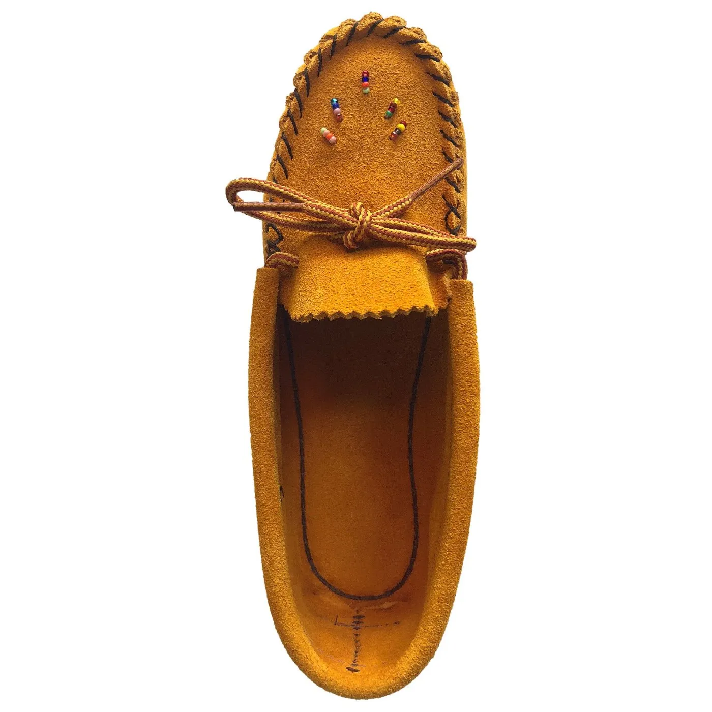 Junior Suede Beaded Moccasins with Rubber Soles