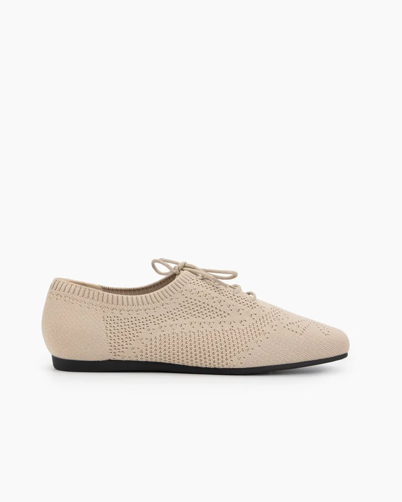 Lace-up Oxford Knit Brogue Shoes