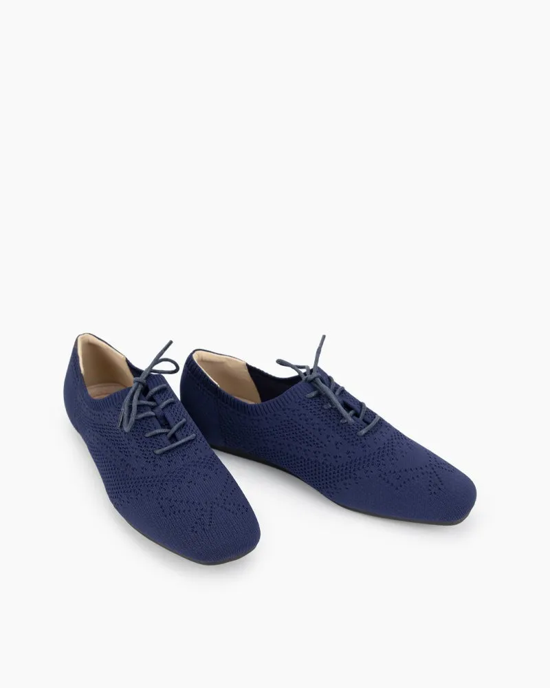 Lace-up Oxford Knit Brogue Shoes