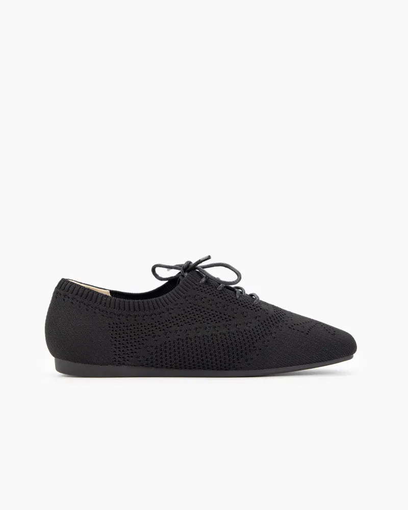 Lace-up Oxford Knit Brogue Shoes