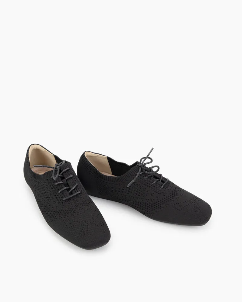 Lace-up Oxford Knit Brogue Shoes