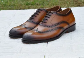 Leather Sole Men's Shoes - Adam Brogue