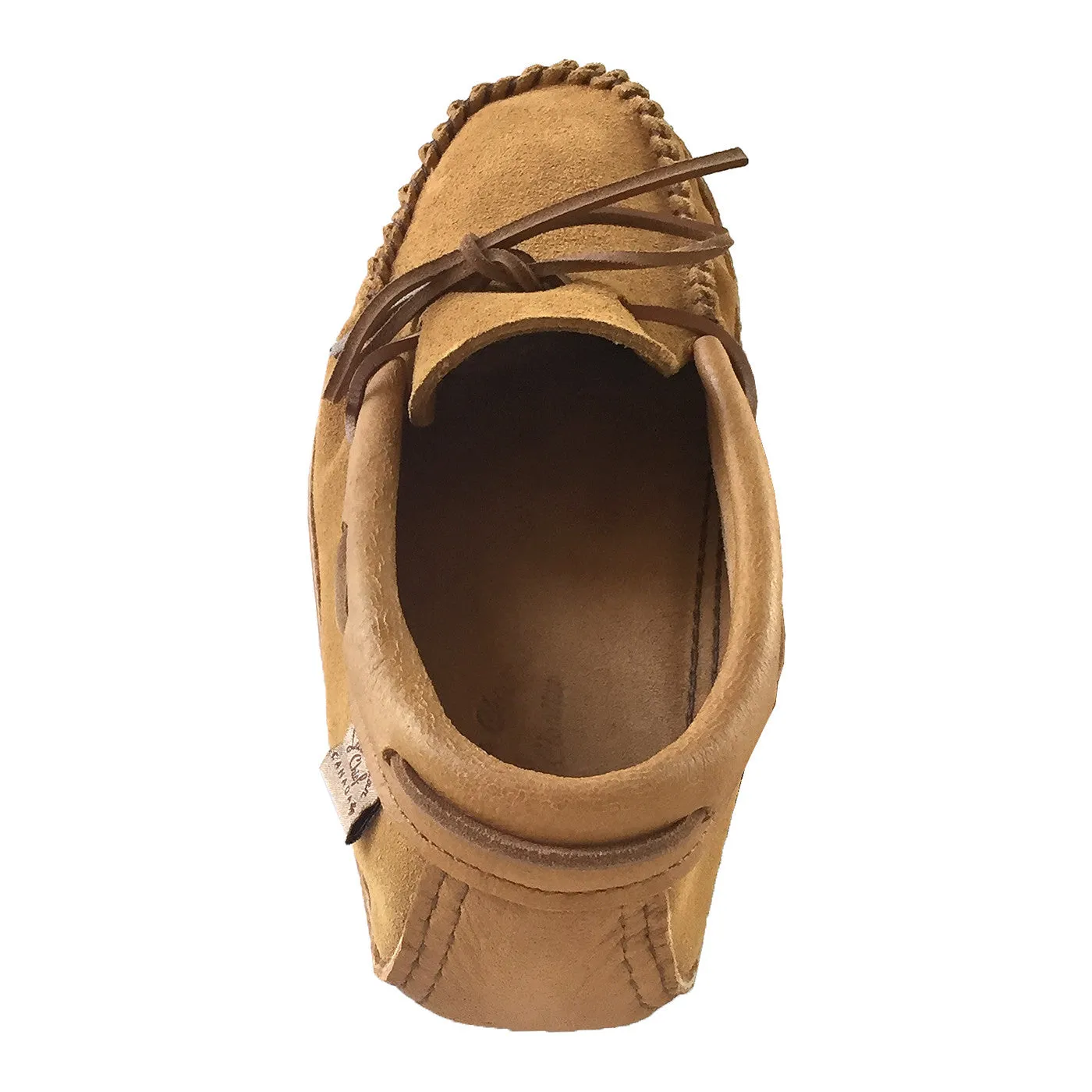 Leather Trim Moccasins, Dark Tan Suede, Men's Soft Sole