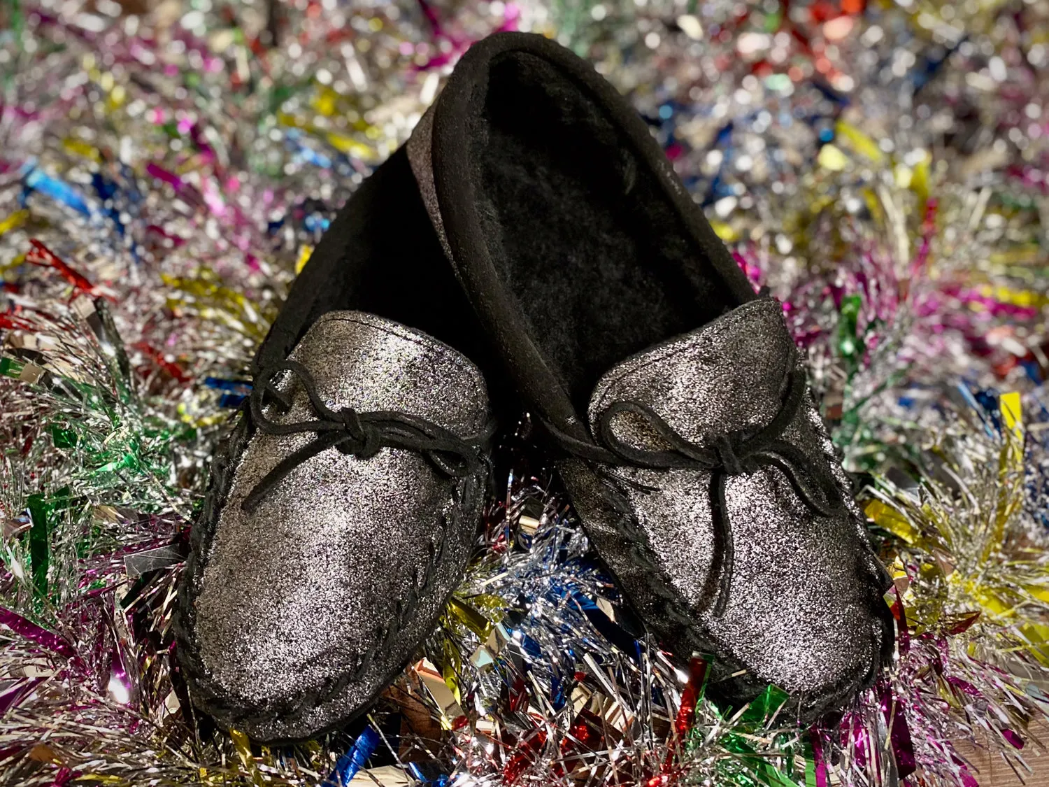 Lined Sparkly Slippers for Women