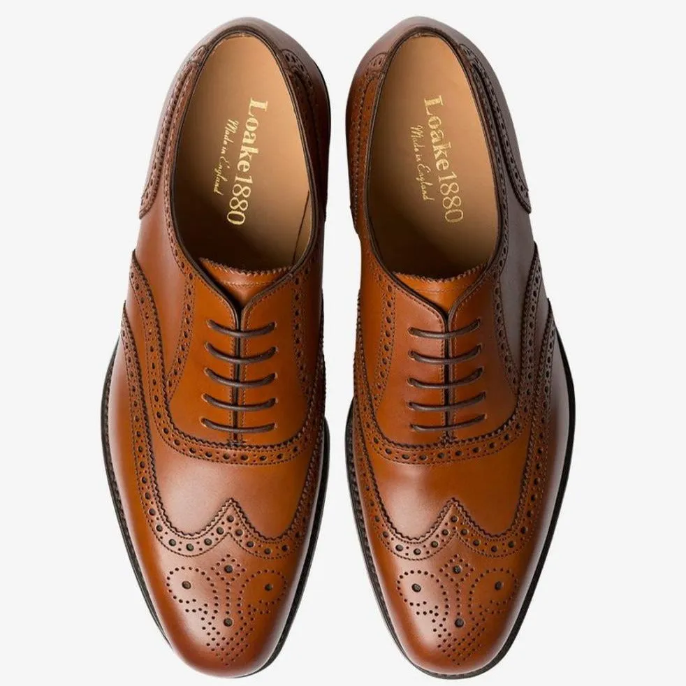 Loake Buckingham Brown Oxford Brogue Shoes - Men's Brown Brogue Oxford Shoes