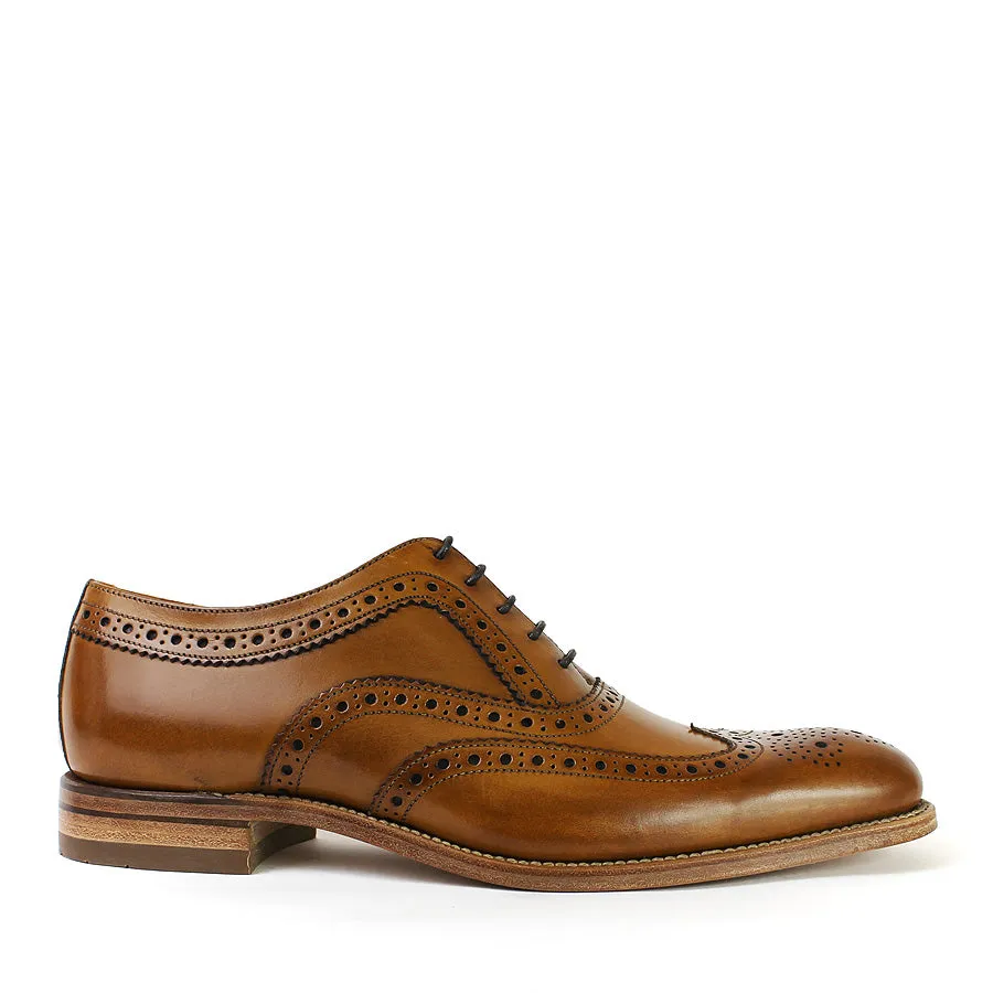 Loake Fearnley leather brogue shoes, tan.