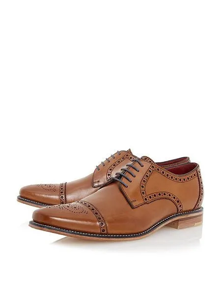 LOAKE Foley Brogue Derby Shoes - Tan