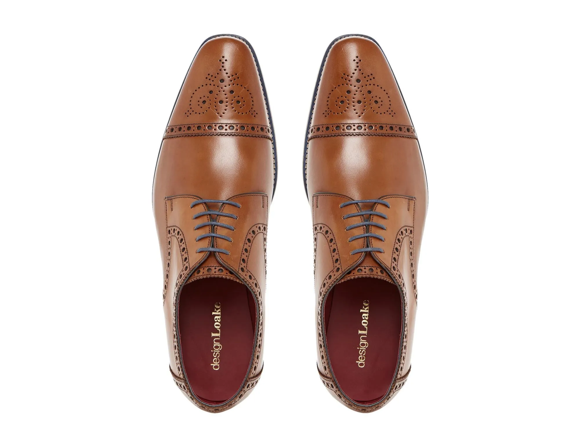 LOAKE Foley Brogue Derby Shoes - Tan