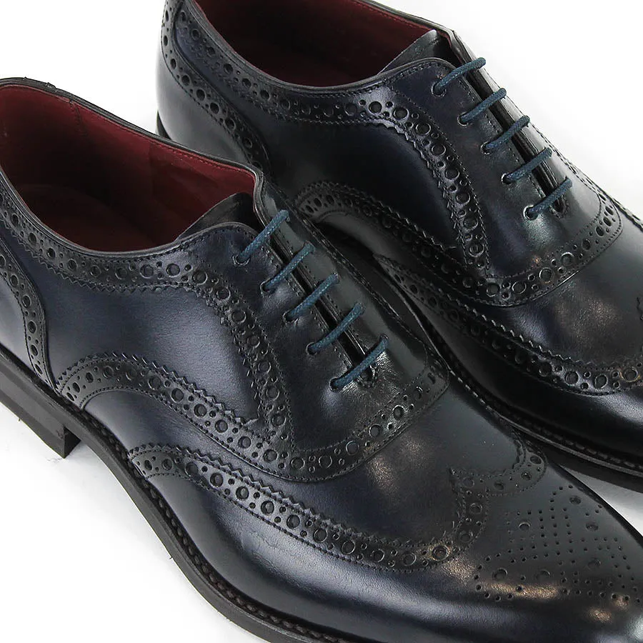 Loake Kerridge Oxford Brogues, Navy, quality men's footwear, online shop.