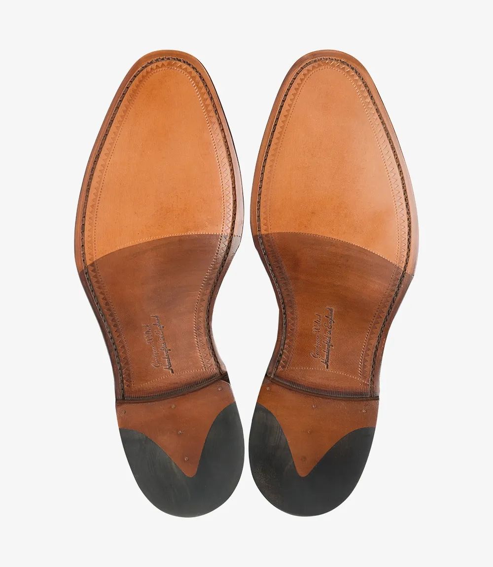 Loake Strand Semi Brogue Shoes - Mahogany