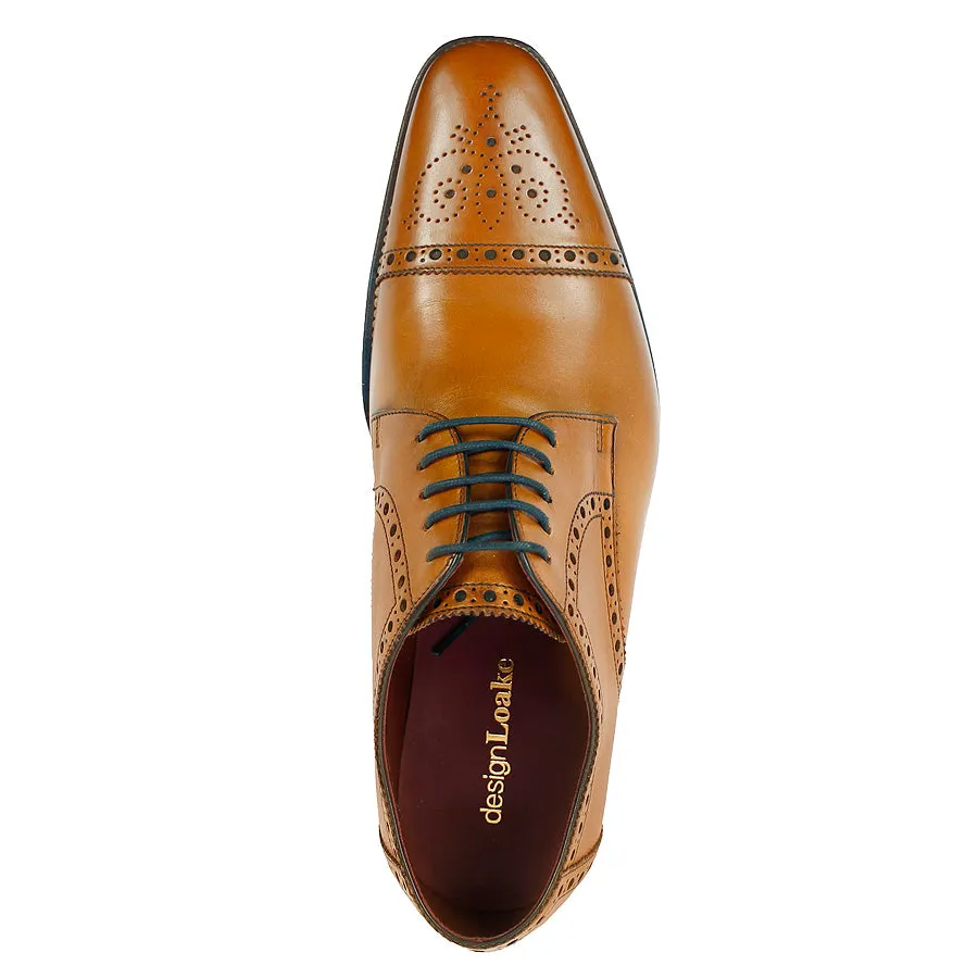 Loake- Foley Tan Leather Brogue Derby Shoes