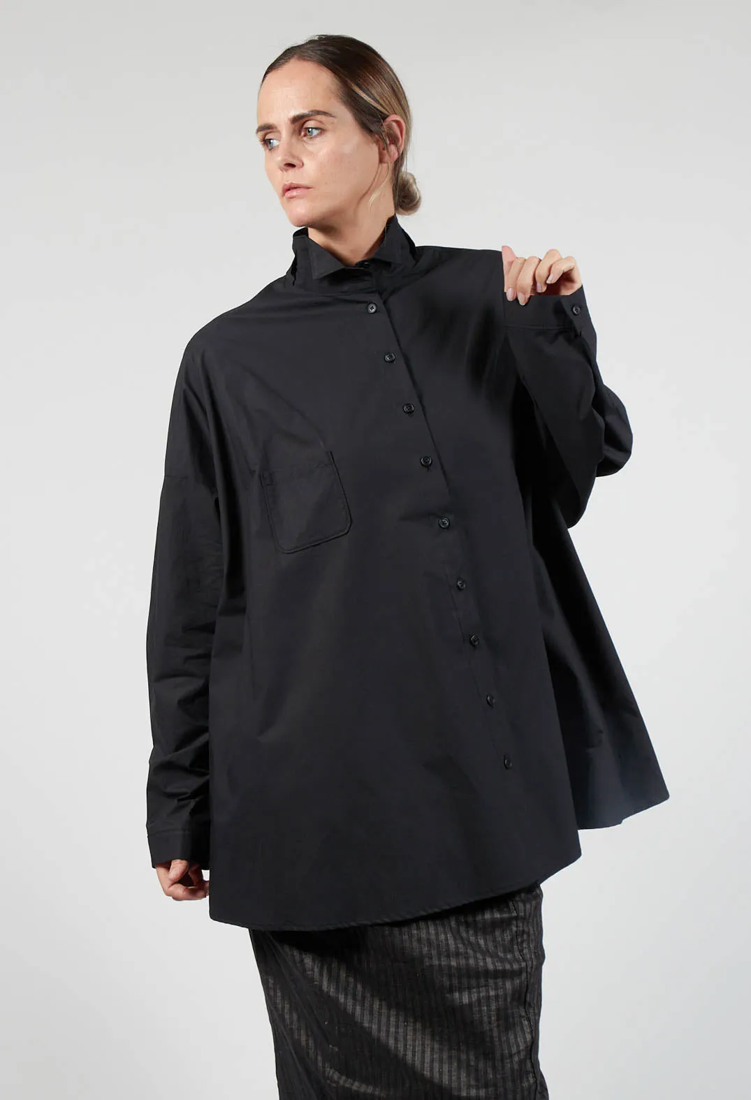 Longline Shirt in Black