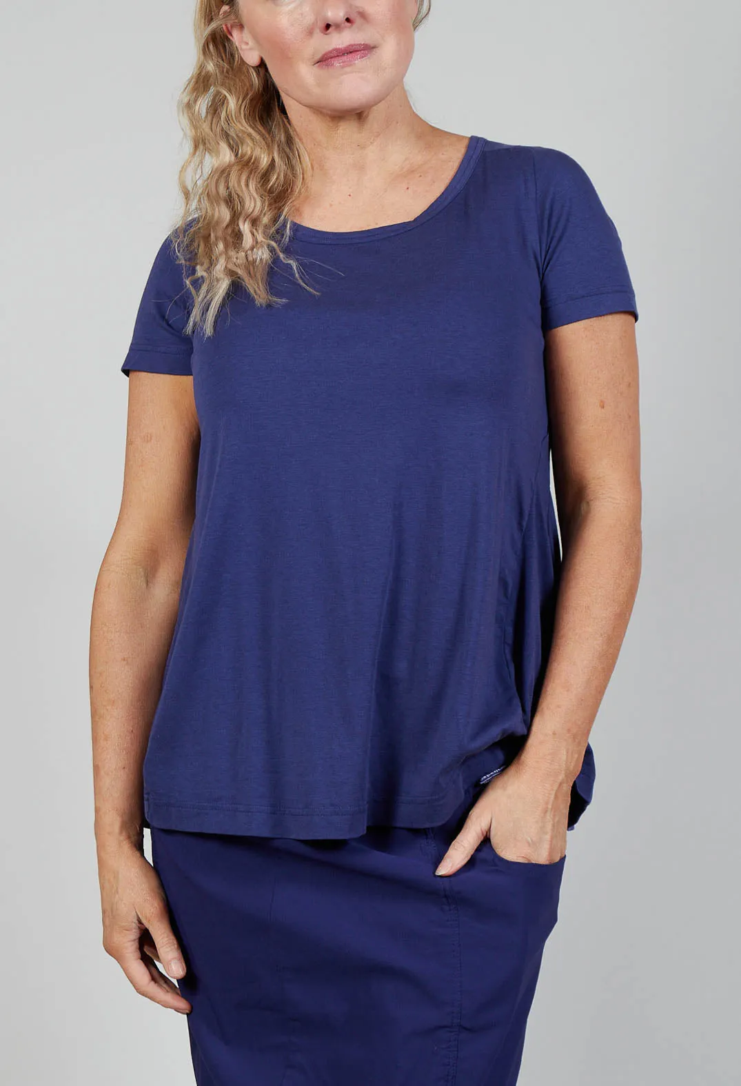 Longline T-Shirt in Azur