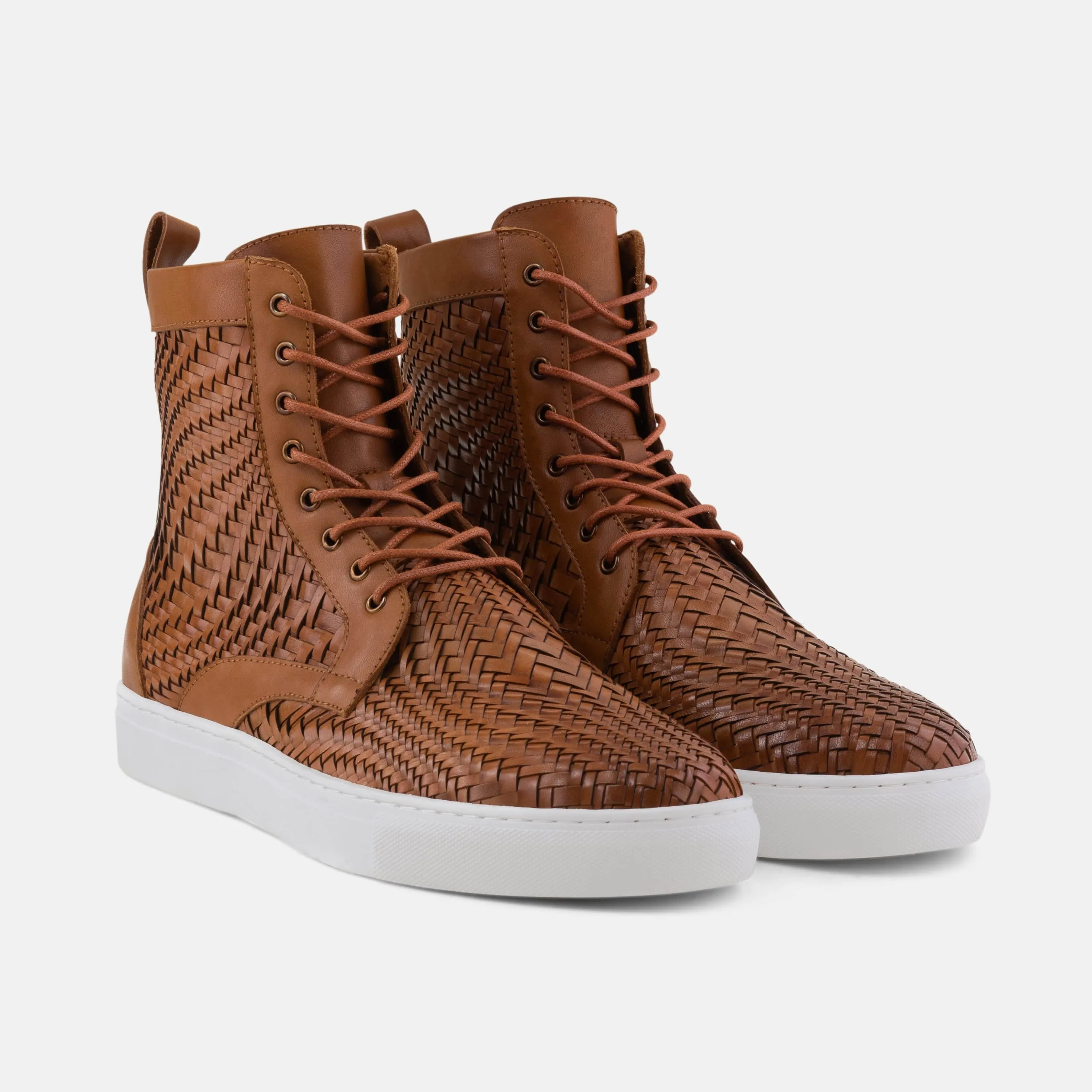 Magnus Brandy Leather High Top Sneakers