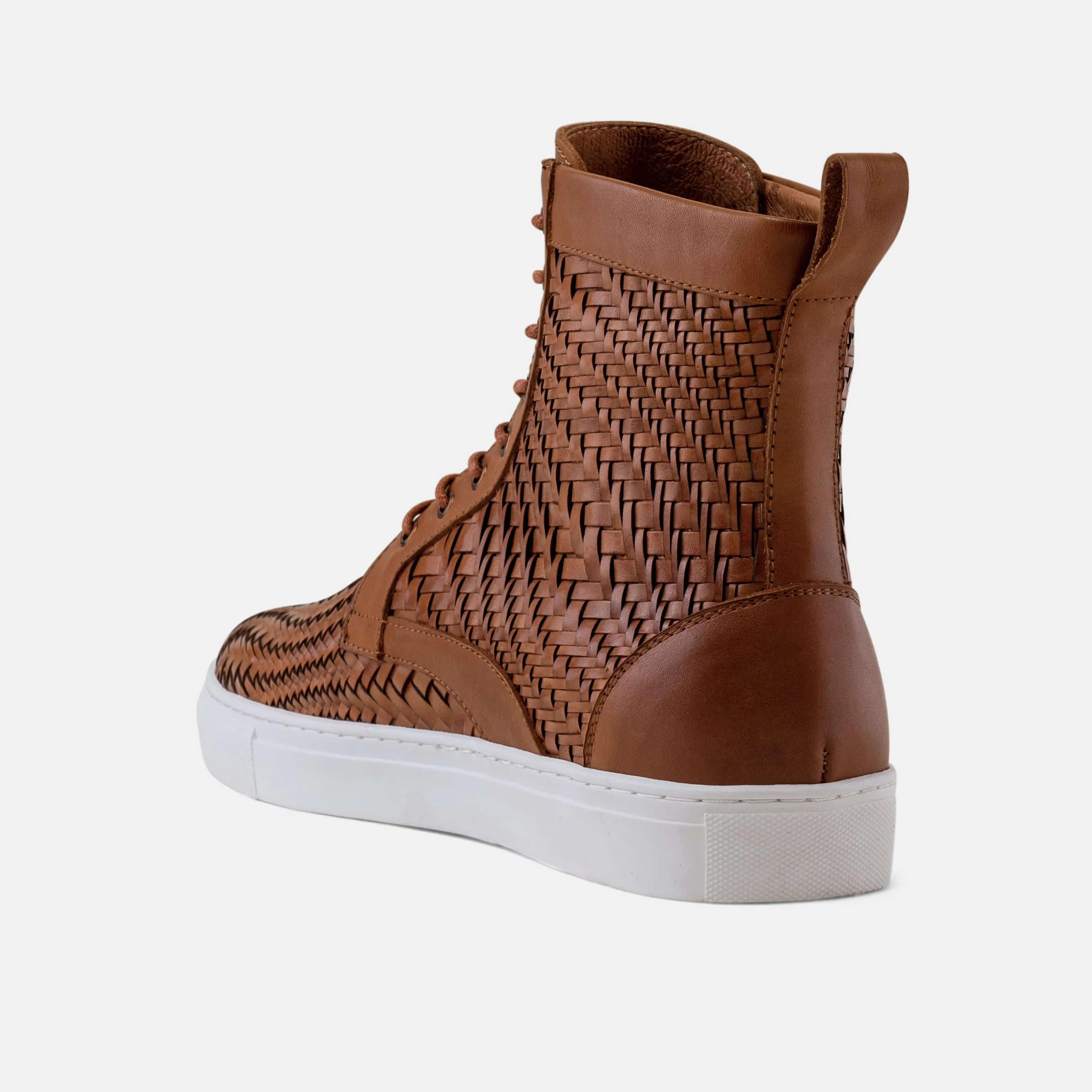 Magnus Brandy Leather High Top Sneakers