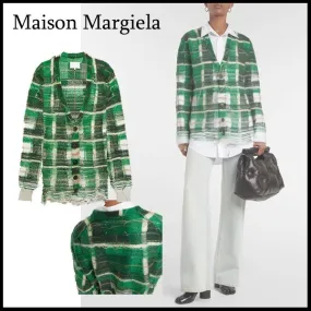 Maison Margiela  |Other Plaid Patterns Casual Style Unisex Wool V-Neck