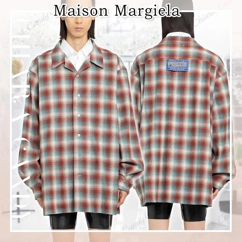 Maison Margiela  |Other Plaid Patterns Wool Street Style Long Sleeves