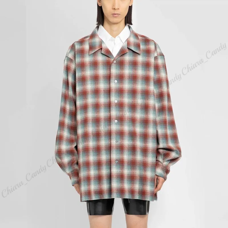 Maison Margiela  |Other Plaid Patterns Wool Street Style Long Sleeves