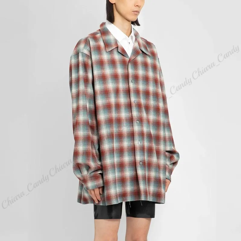 Maison Margiela  |Other Plaid Patterns Wool Street Style Long Sleeves