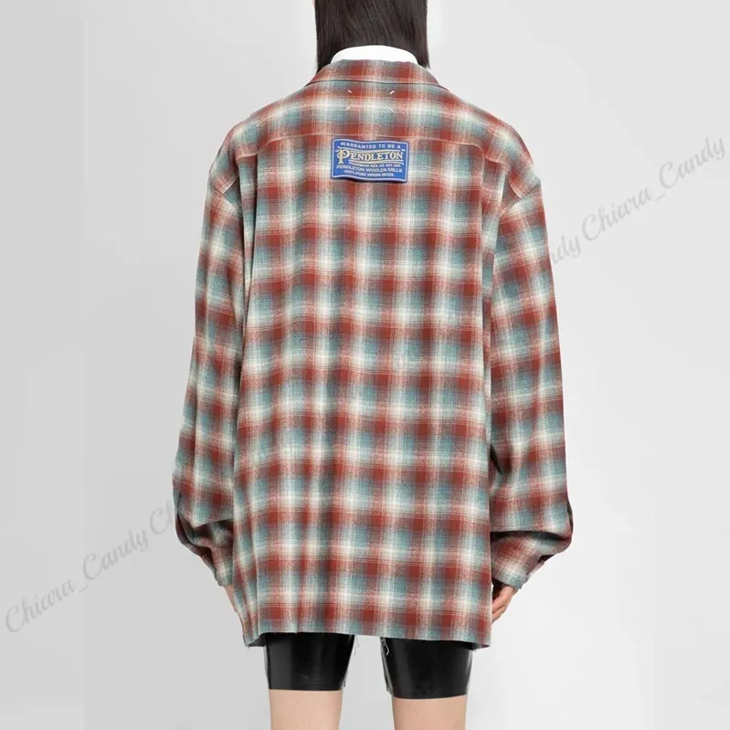 Maison Margiela  |Other Plaid Patterns Wool Street Style Long Sleeves