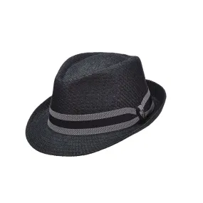 Matte Toyo Fedora Hat with Stripe