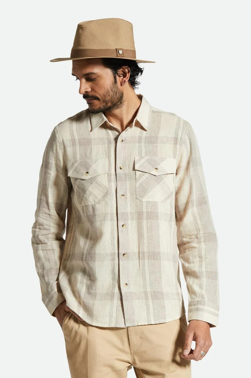 Memphis Linen Blend Long Sleeve Shirt - Whitecap Cinder Grey