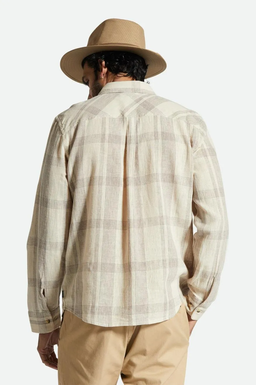 Memphis Linen Blend Long Sleeve Shirt - Whitecap Cinder Grey