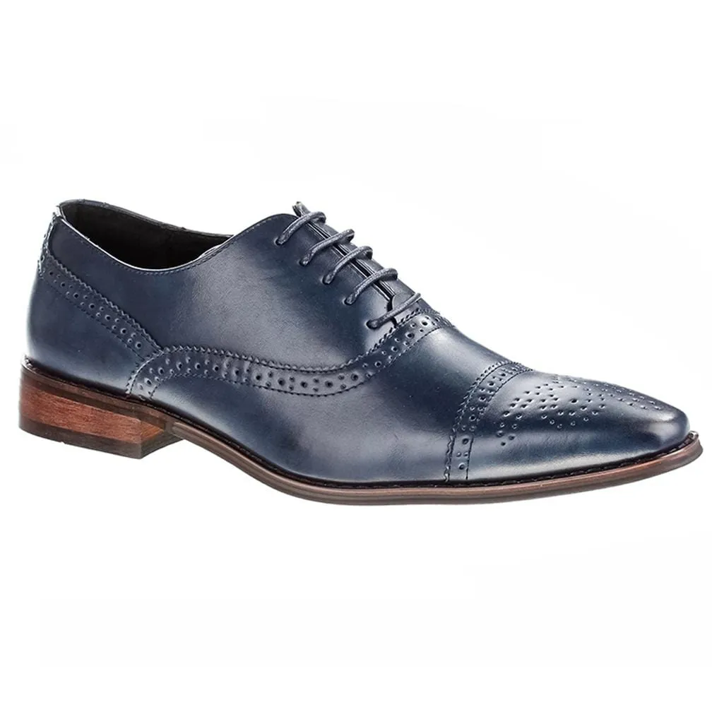 Men's brogue cap toe dress shoes.