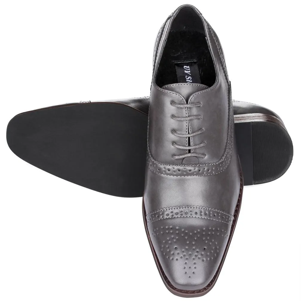 Men's brogue cap toe dress shoes.