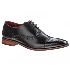 Men's brogue cap toe dress shoes.