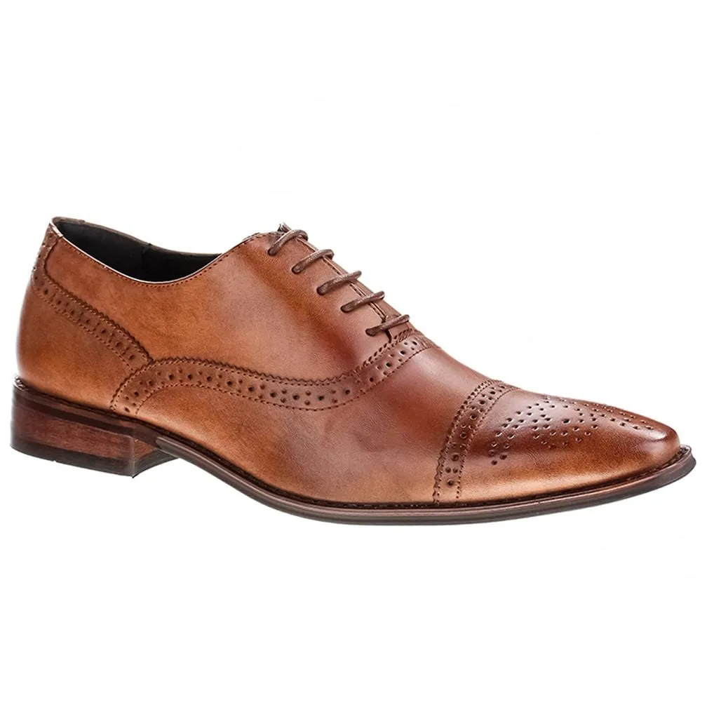 Men's brogue cap toe dress shoes.