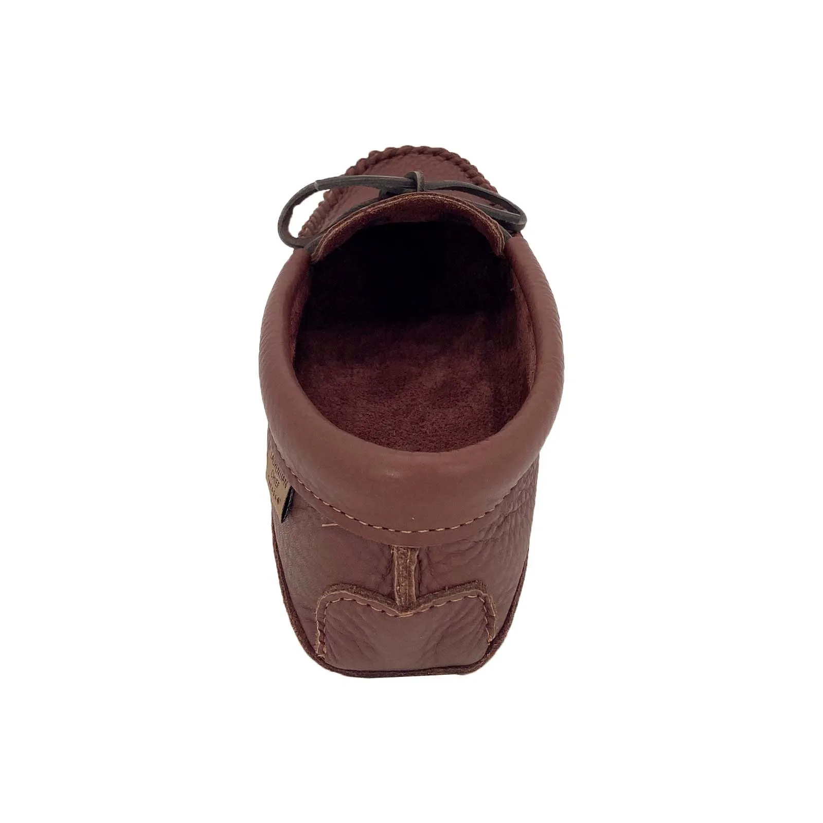 Men's Leather Moccasins with Soft Sole in Woodstain