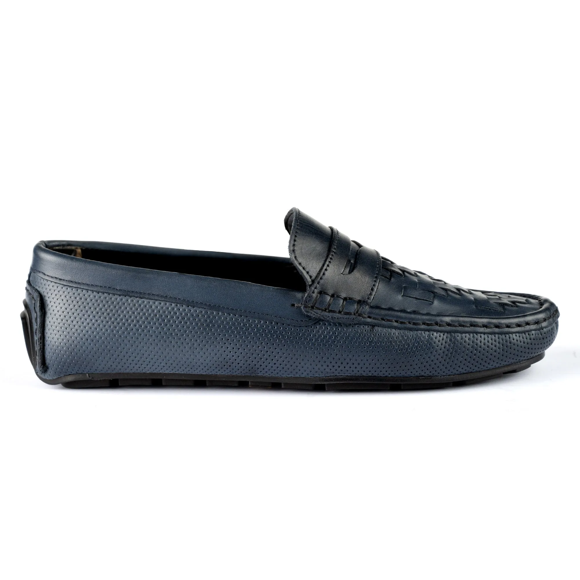 Moccasin Navy Mat Pattern