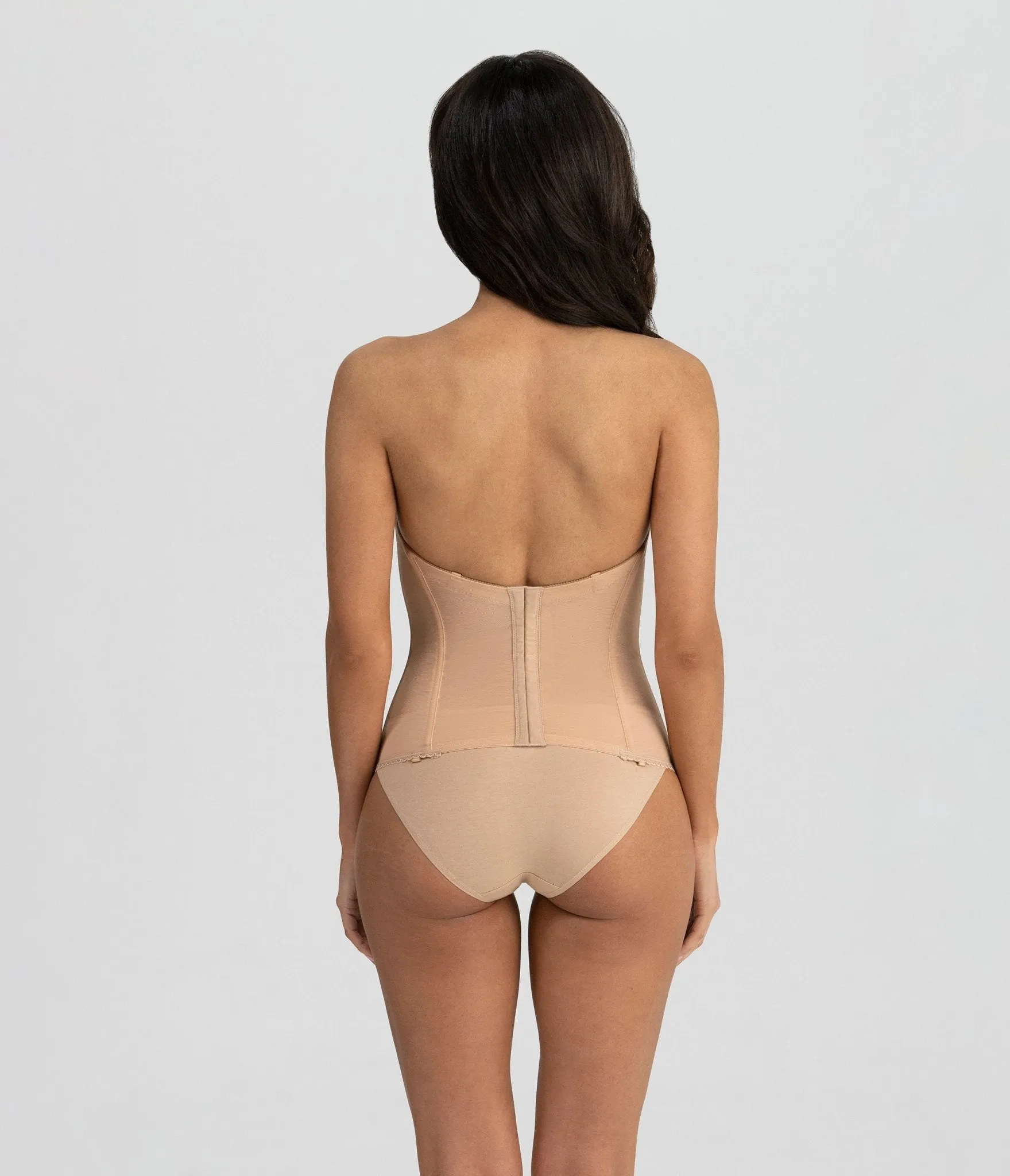 Mocha Deep Plunge V-Wire Longline Vivienne Bustier Bra