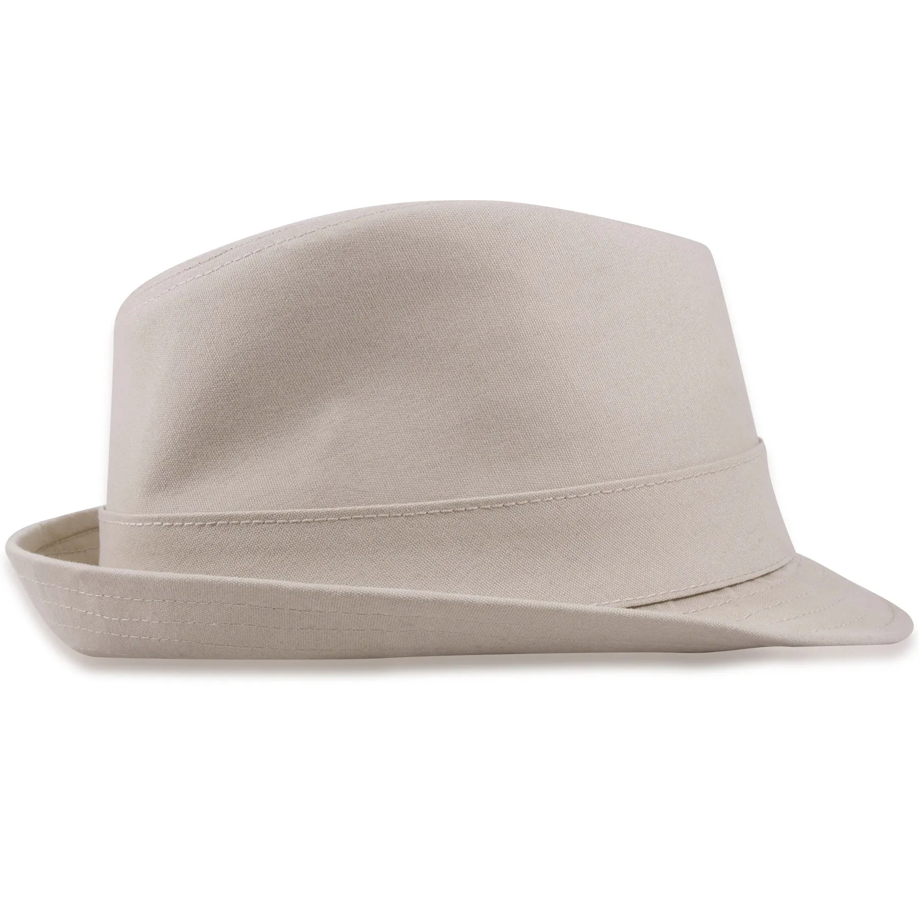 New Canvas Cotton Khaki Fedora